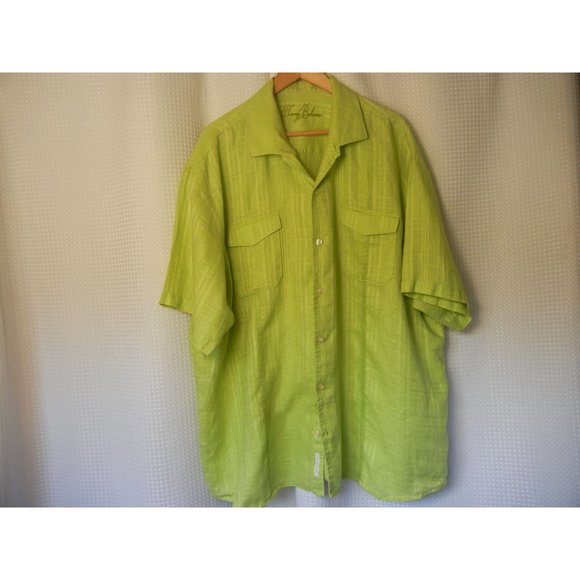 XXL Tommy Bahama Linen Lime Green casual button up shirt - Picture 1 of 7